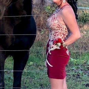 maroon homecoming dress, only worn once. perfect condition